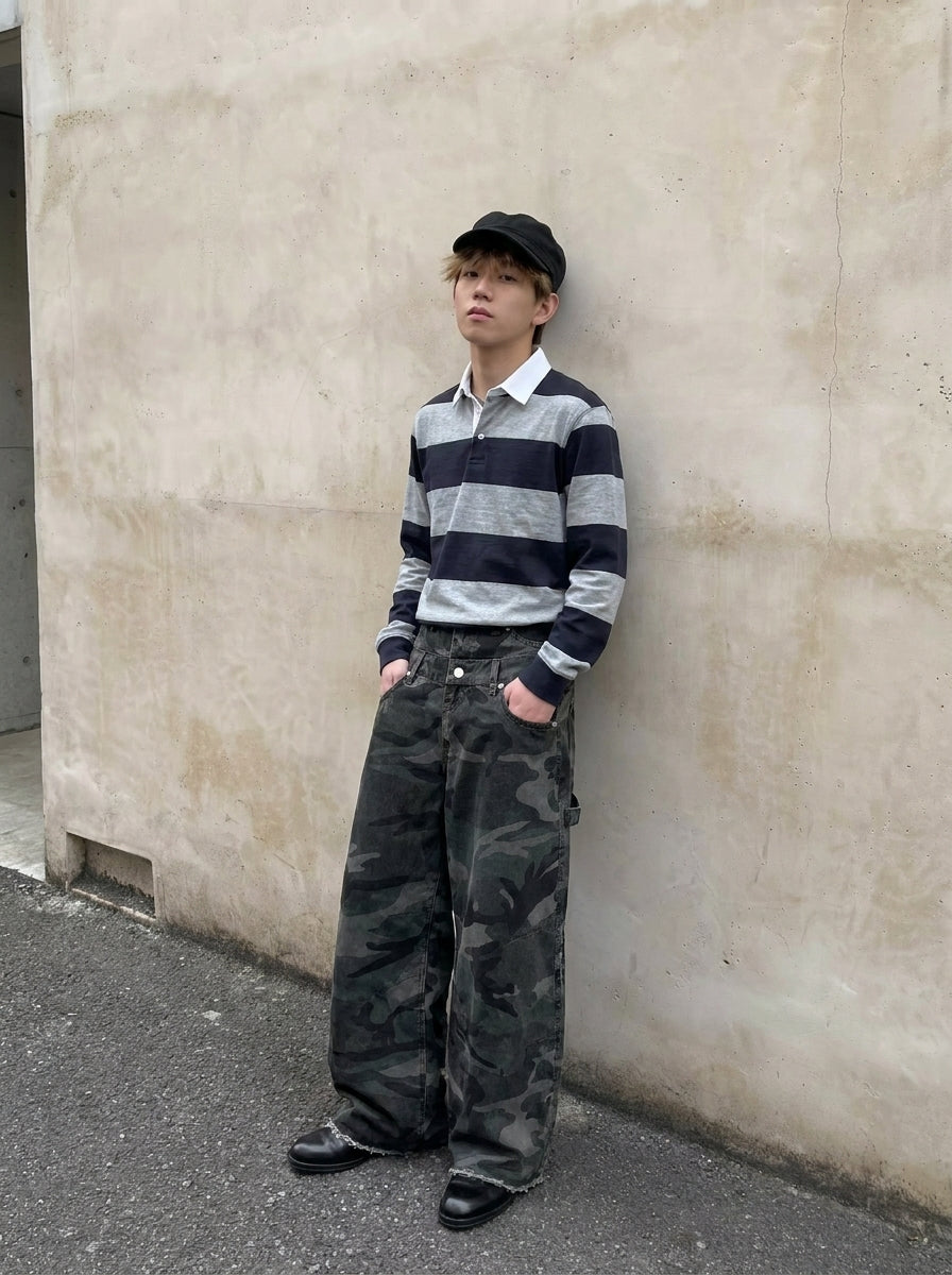 UNSEEN-Studios Layered Patchwork Camo Jeans
