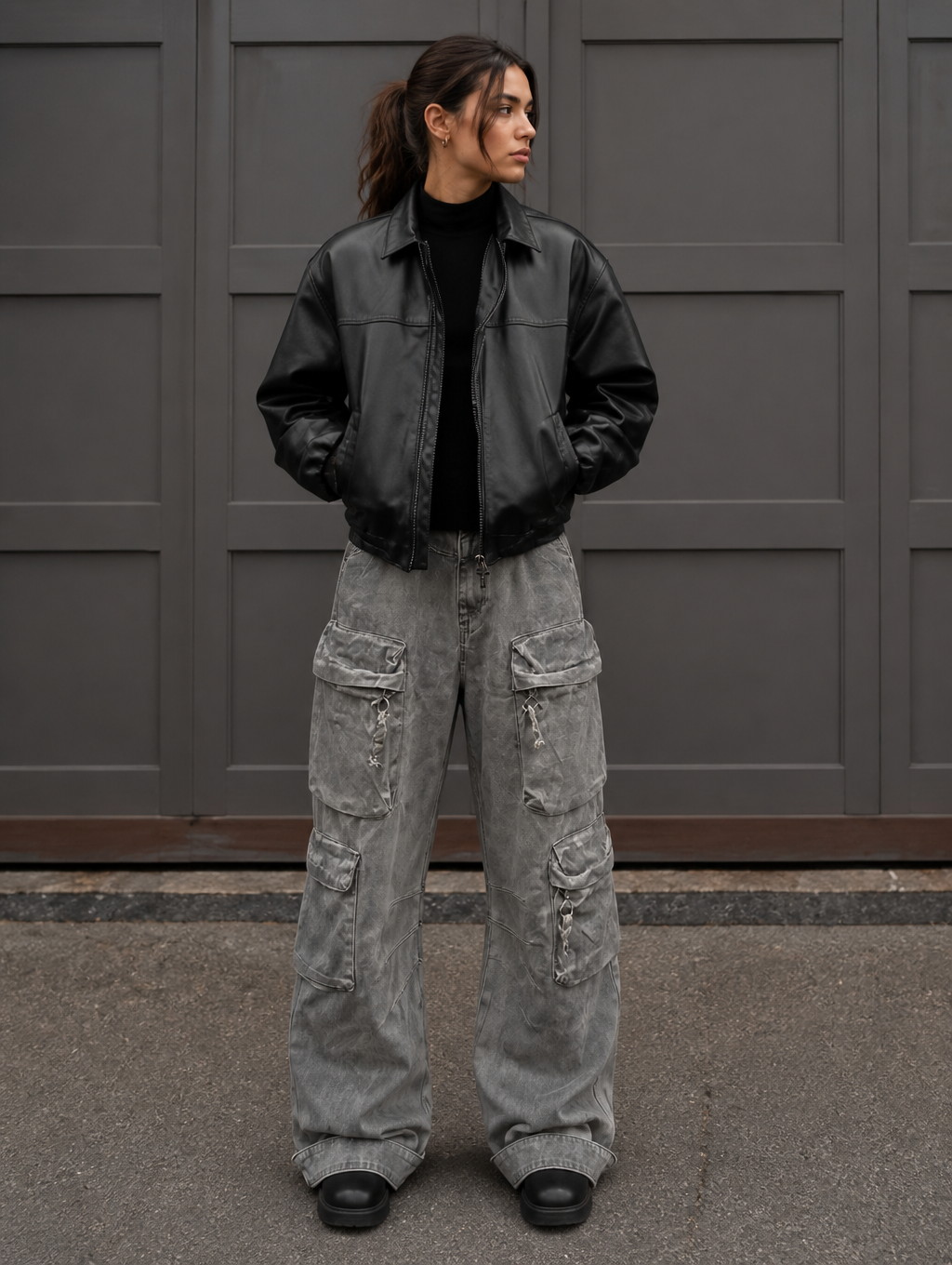 UNSEEN-Studios Ash Utility Baggy Cargo Pants