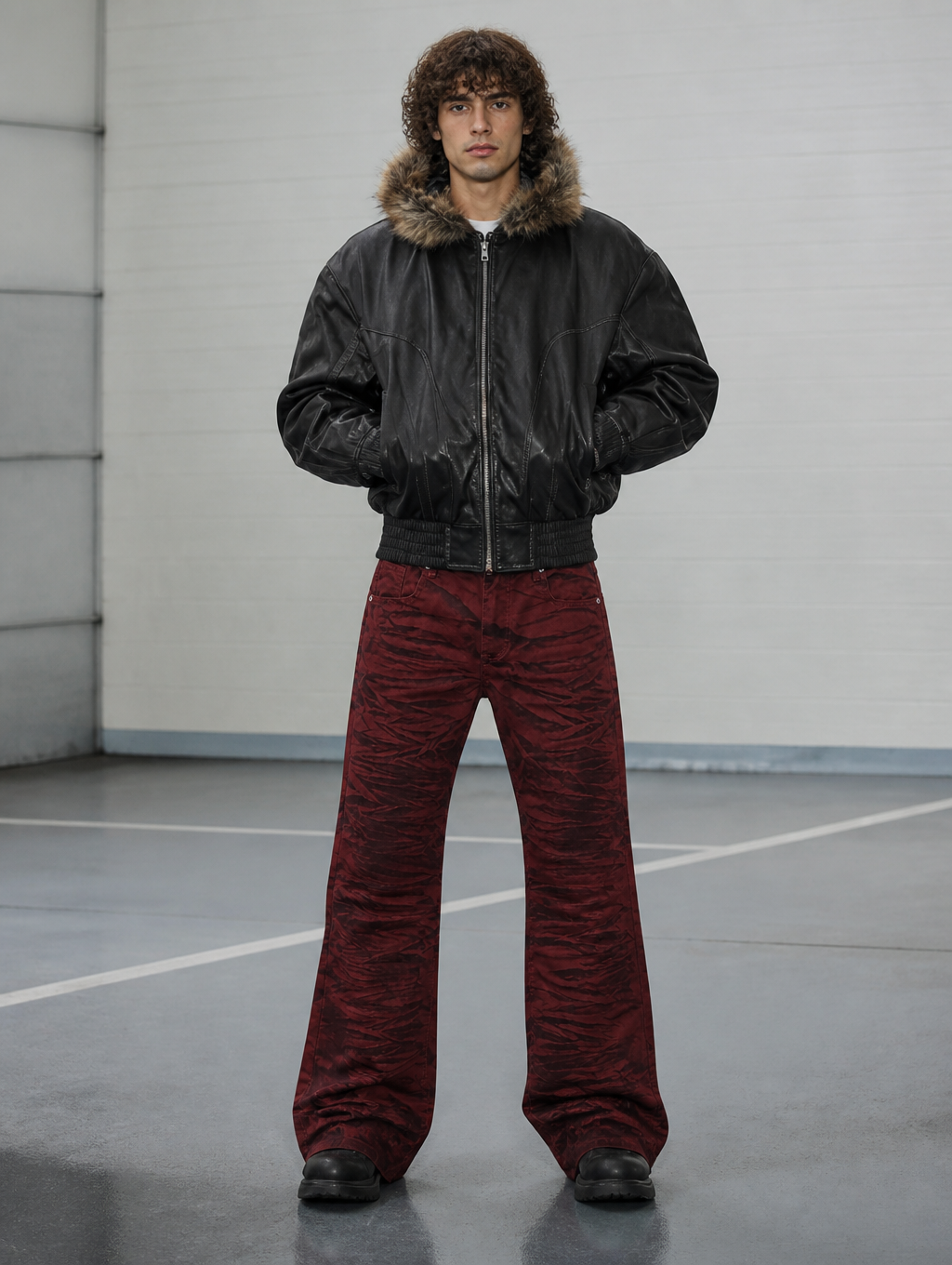 UNSEEN-Studios Red Riot Flared Pants