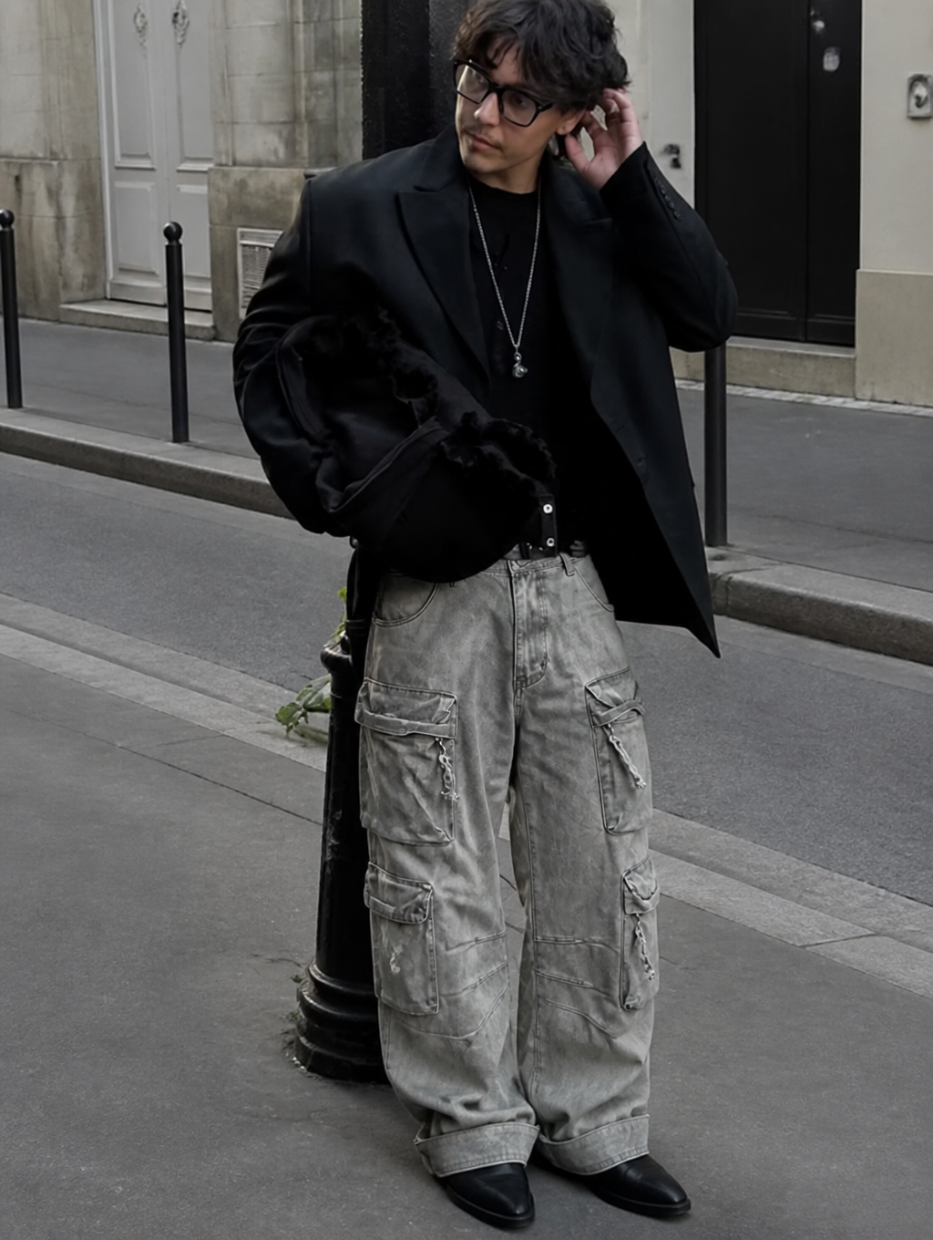 UNSEEN-Studios Ash Utility Baggy Cargo Pants