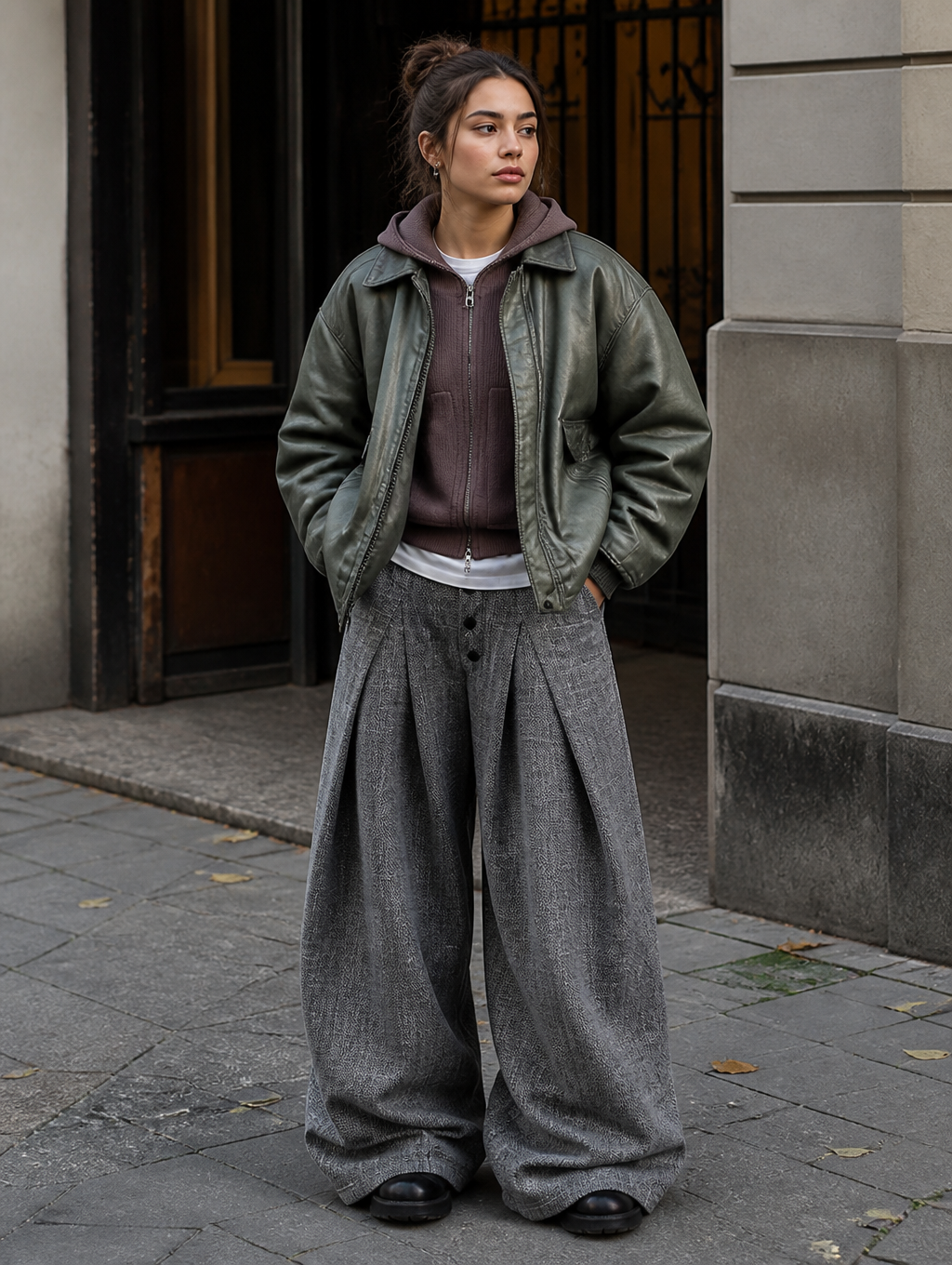 UNSEEN-Studios Grey Pleated Suit Pants