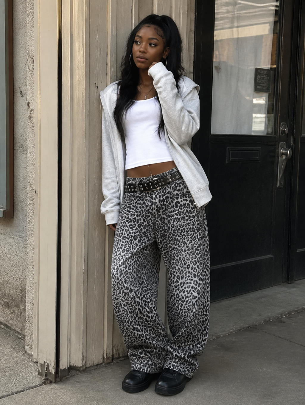 UNSEEN-Studios Untamed Leopard Baggy Jeans