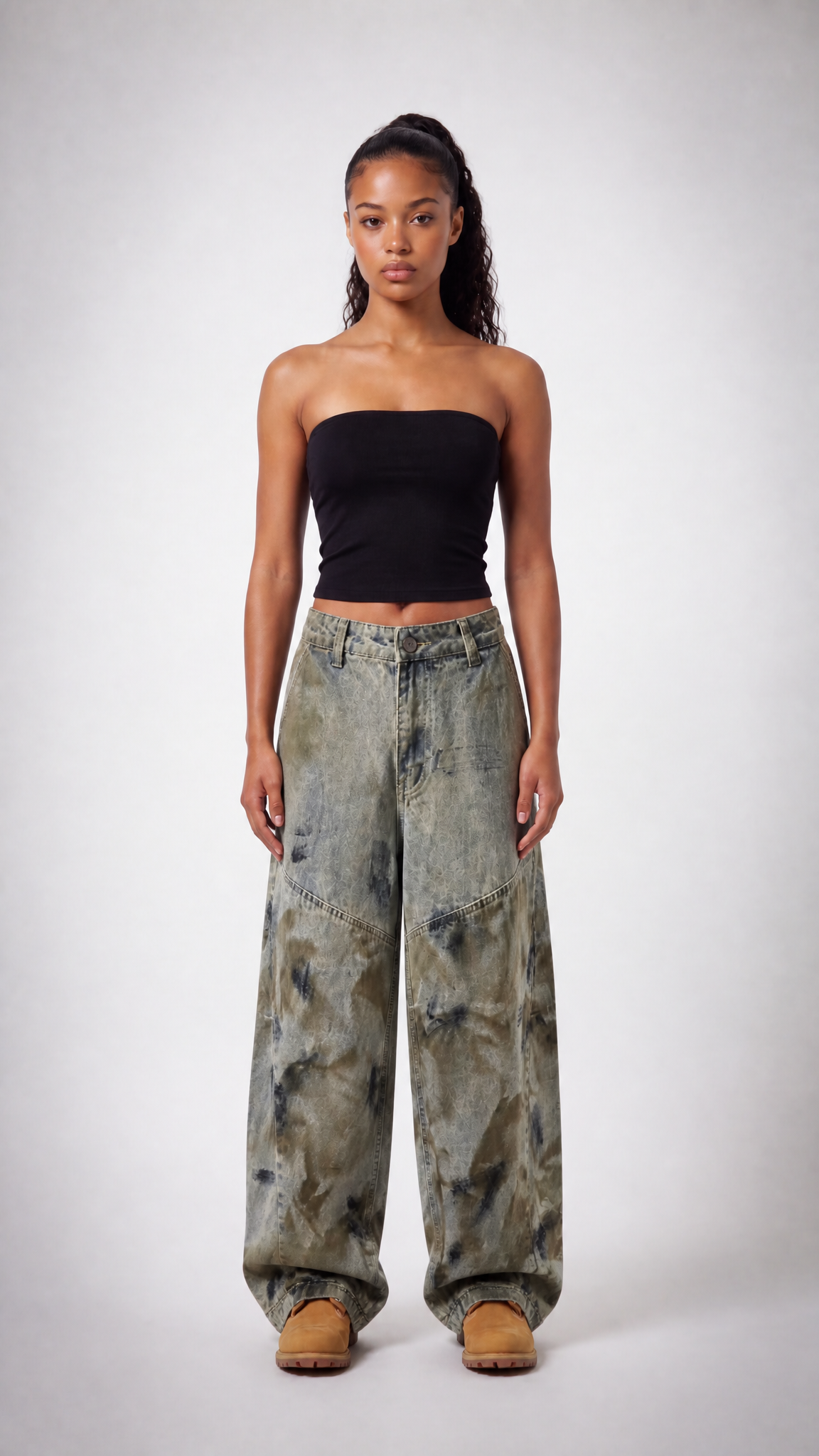 UNSEEN-Studios Mud Washed Baggy Jeans