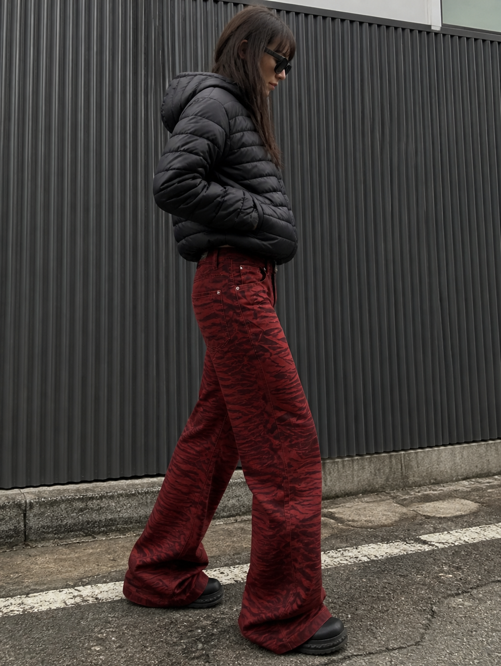 UNSEEN-Studios Red Riot Flared Pants