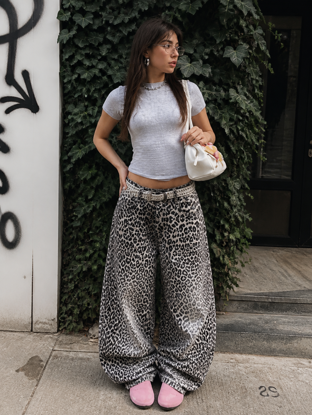 UNSEEN-Studios Untamed Leopard Baggy Jeans