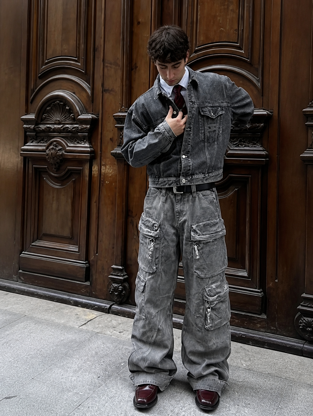 UNSEEN-Studios Ash Utility Baggy Cargo Pants