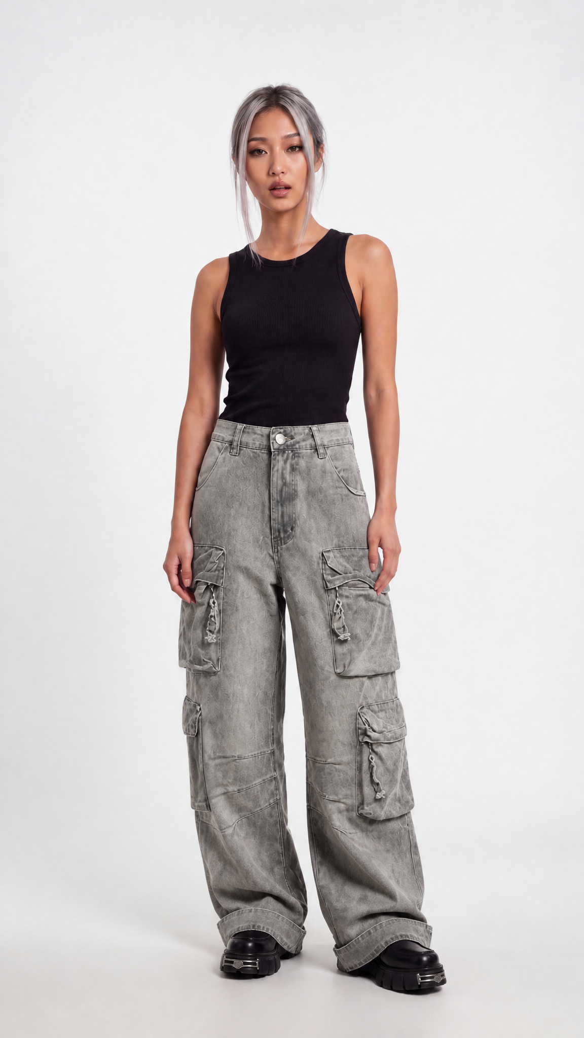 UNSEEN-Studios Ash Utility Baggy Cargo Pants