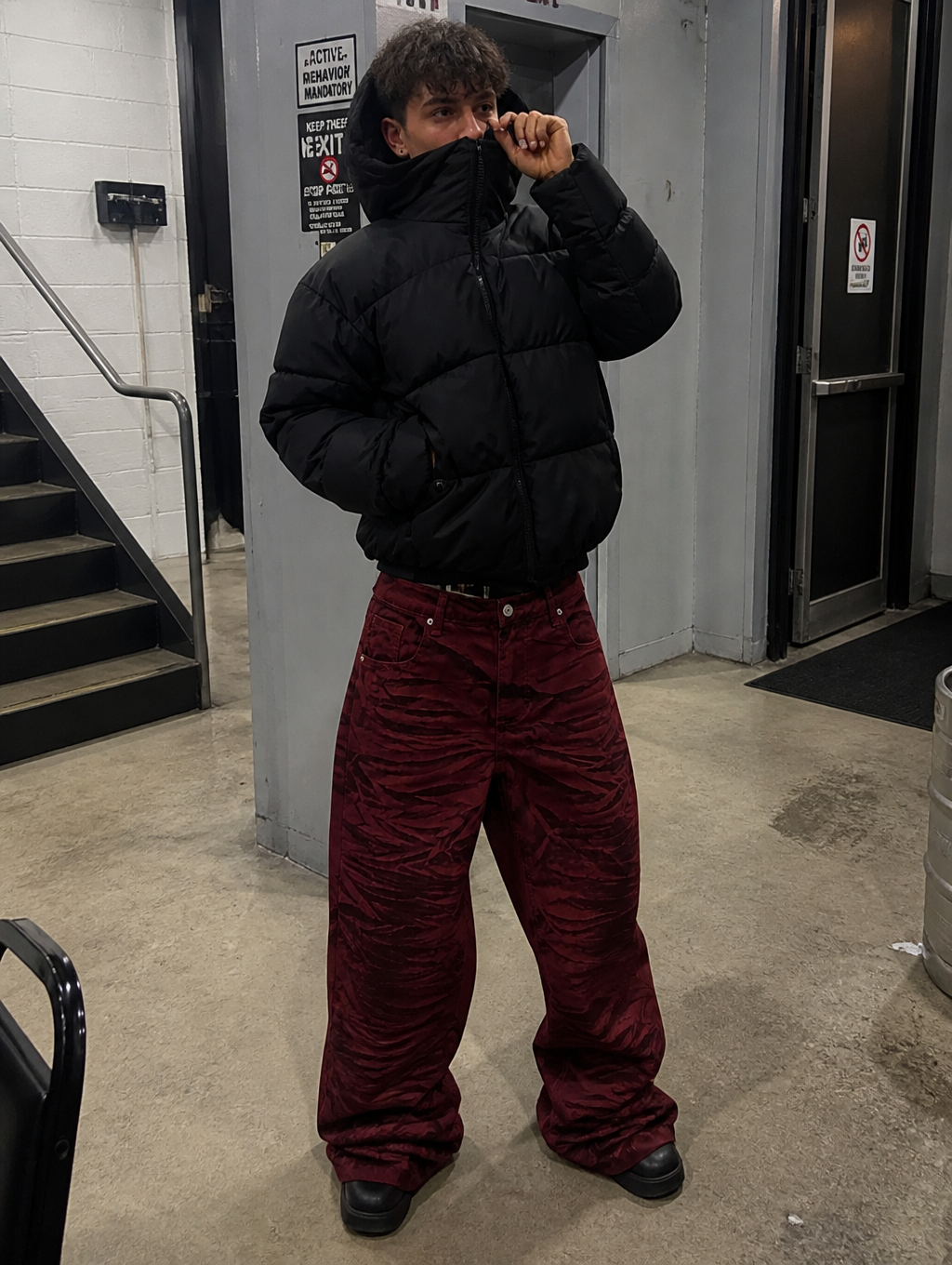 UNSEEN-Studios Red Riot Flared Pants