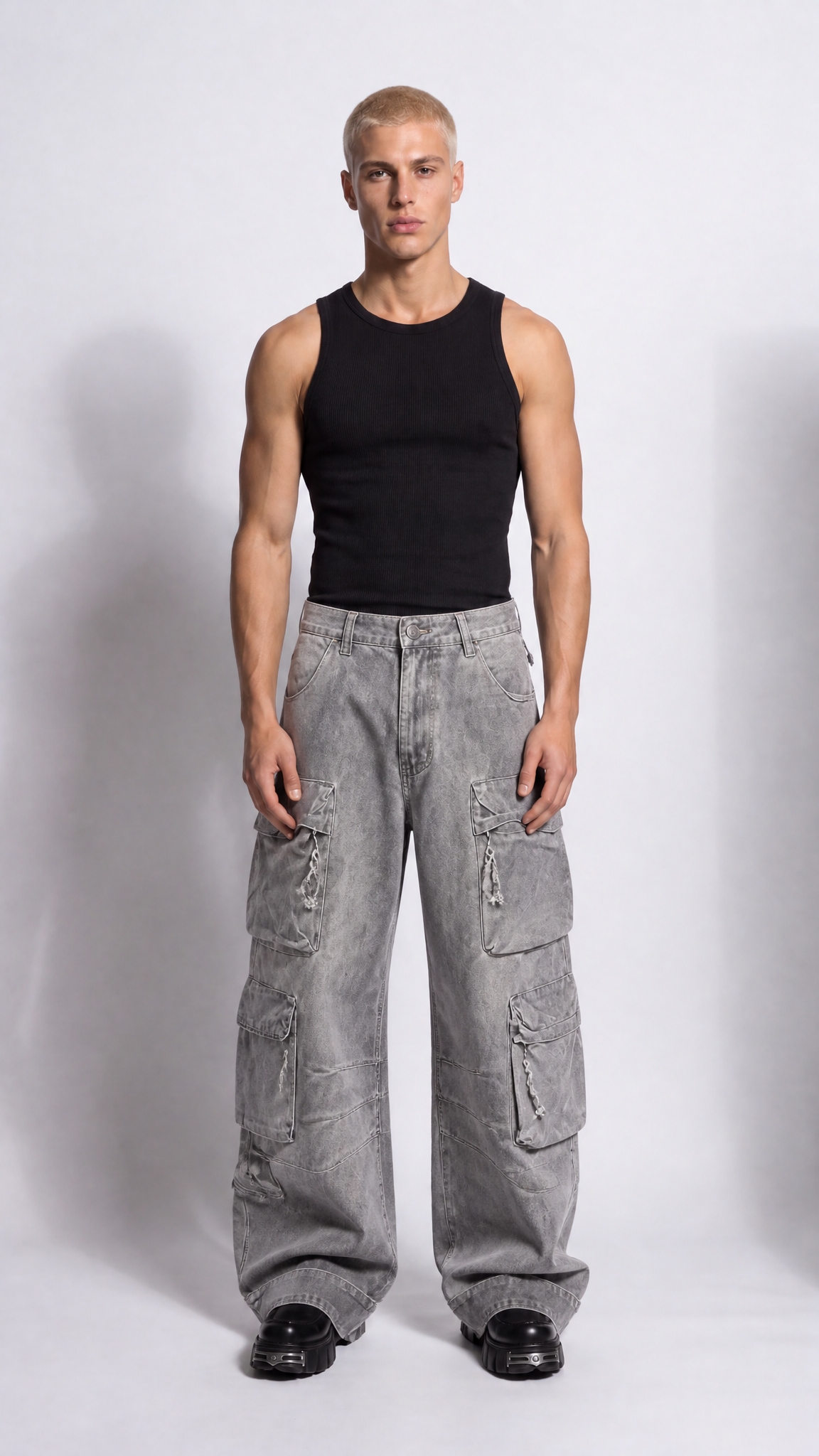 UNSEEN-Studios Ash Utility Baggy Cargo Pants