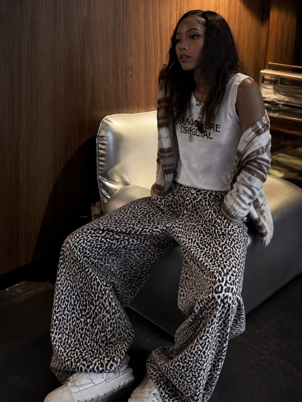 UNSEEN-Studios Untamed Leopard Baggy Jeans