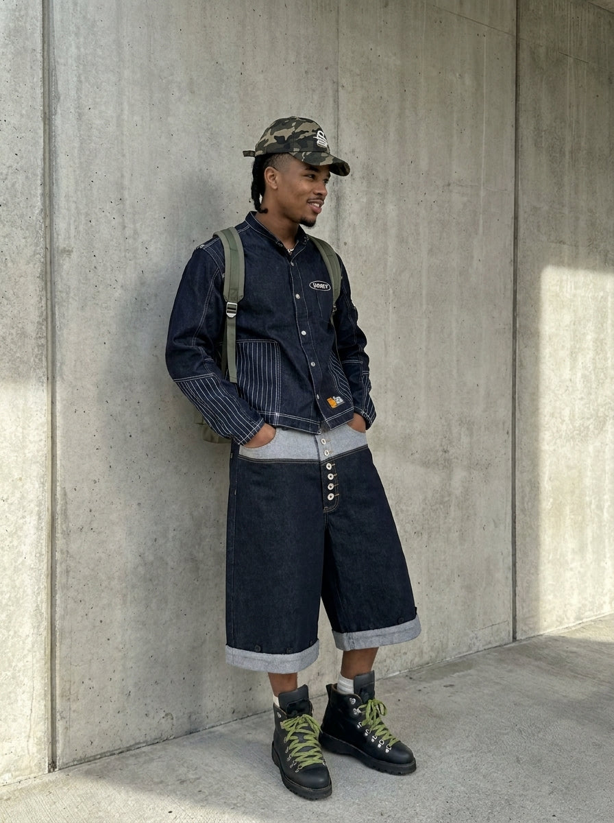 UNSEEN-Studios Reverse Button Jorts