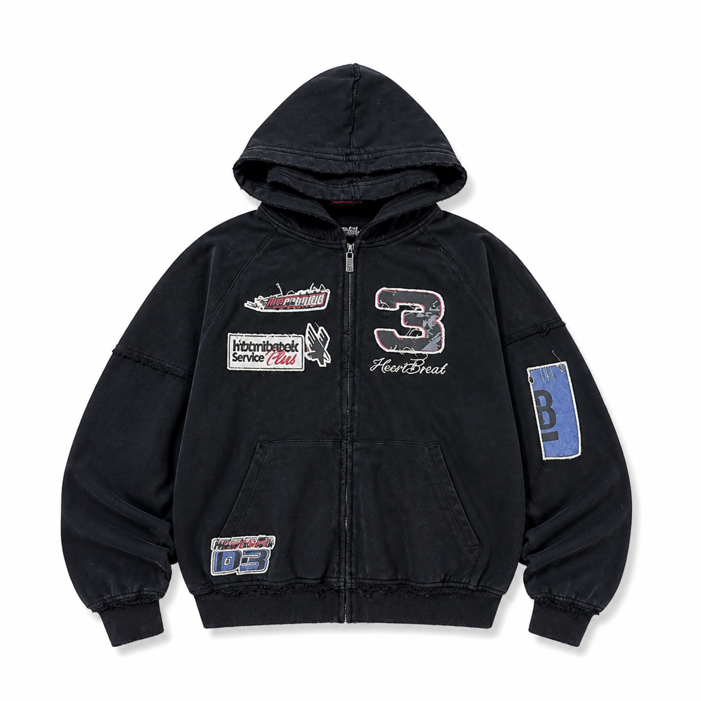 UNSEEN-Studios Nightdrive Layered Zip Hoodie