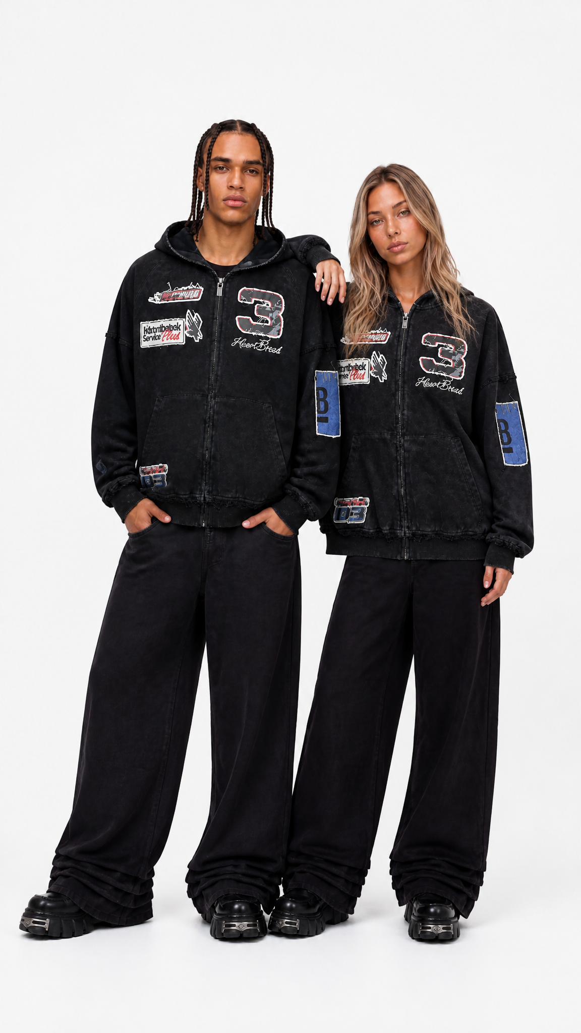 UNSEEN-Studios Nightdrive Layered Zip Hoodie