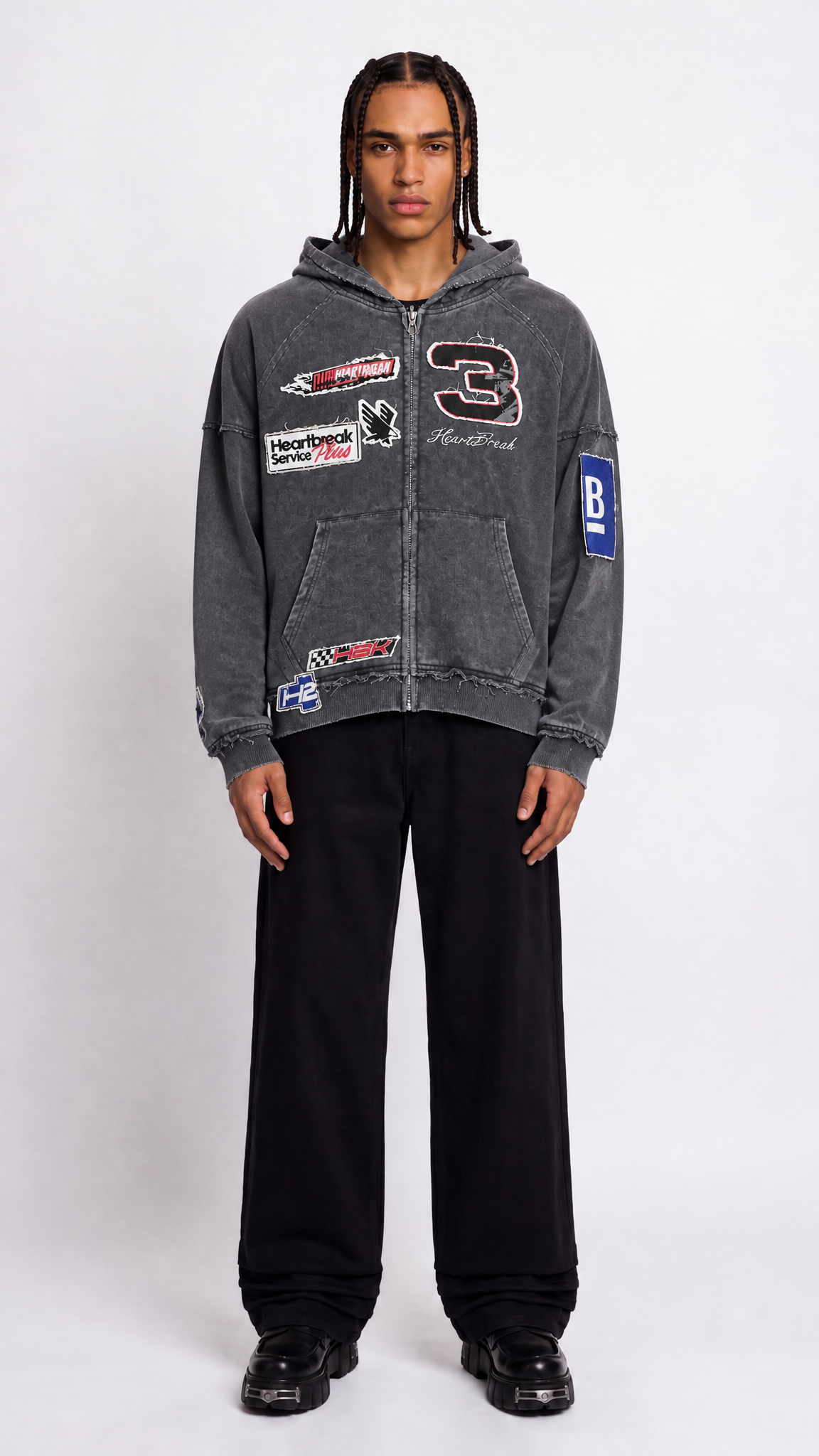 UNSEEN-Studios Nightdrive Layered Zip Hoodie