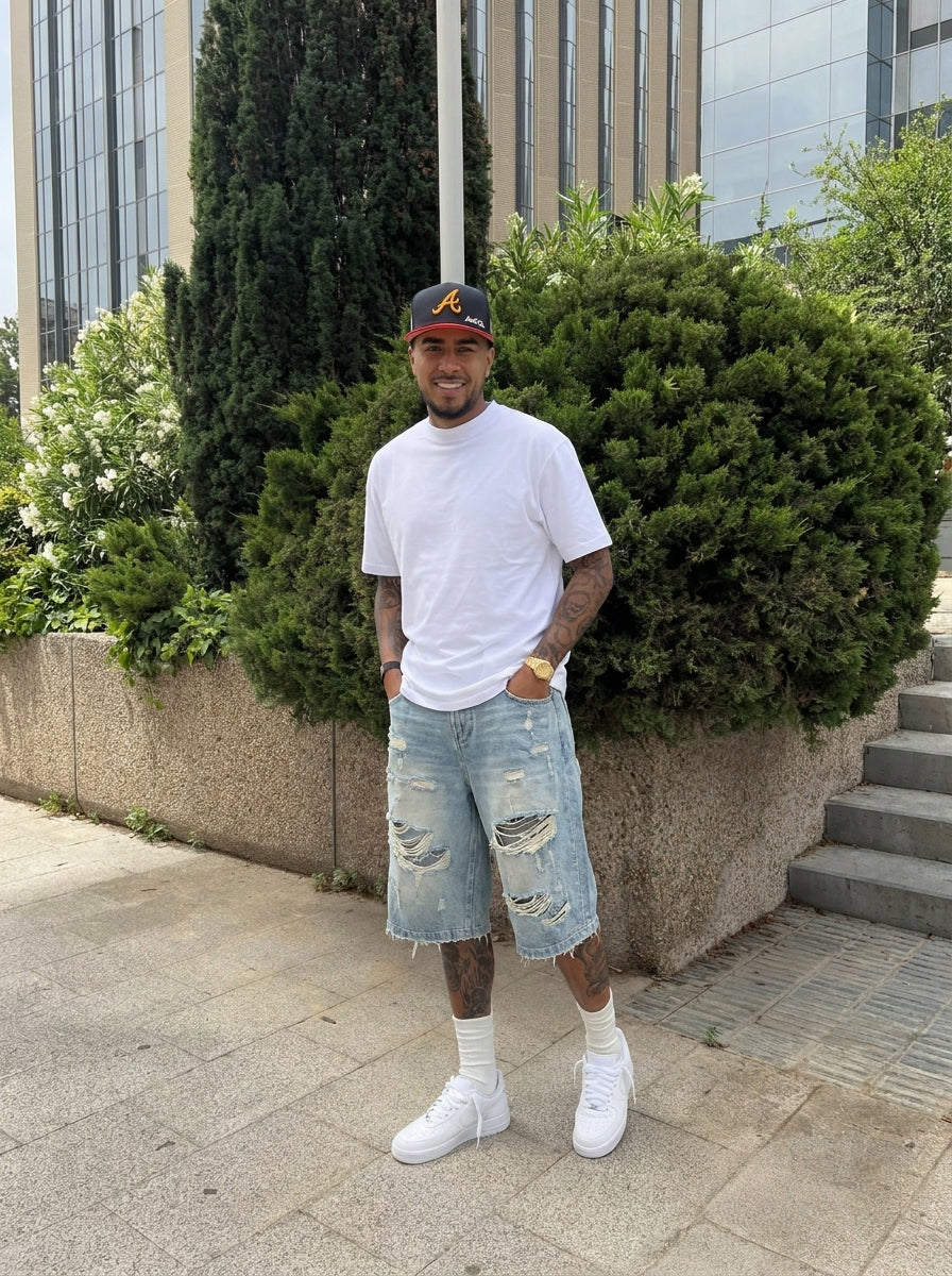 UNSEEN-Studios Weite 3/4 Distressed Chaos Jorts