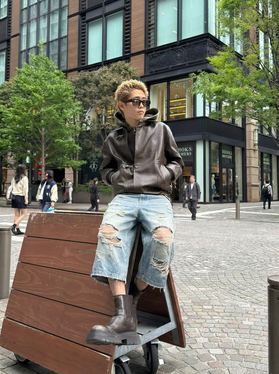 UNSEEN-Studios Weite 3/4 Distressed Chaos Jorts