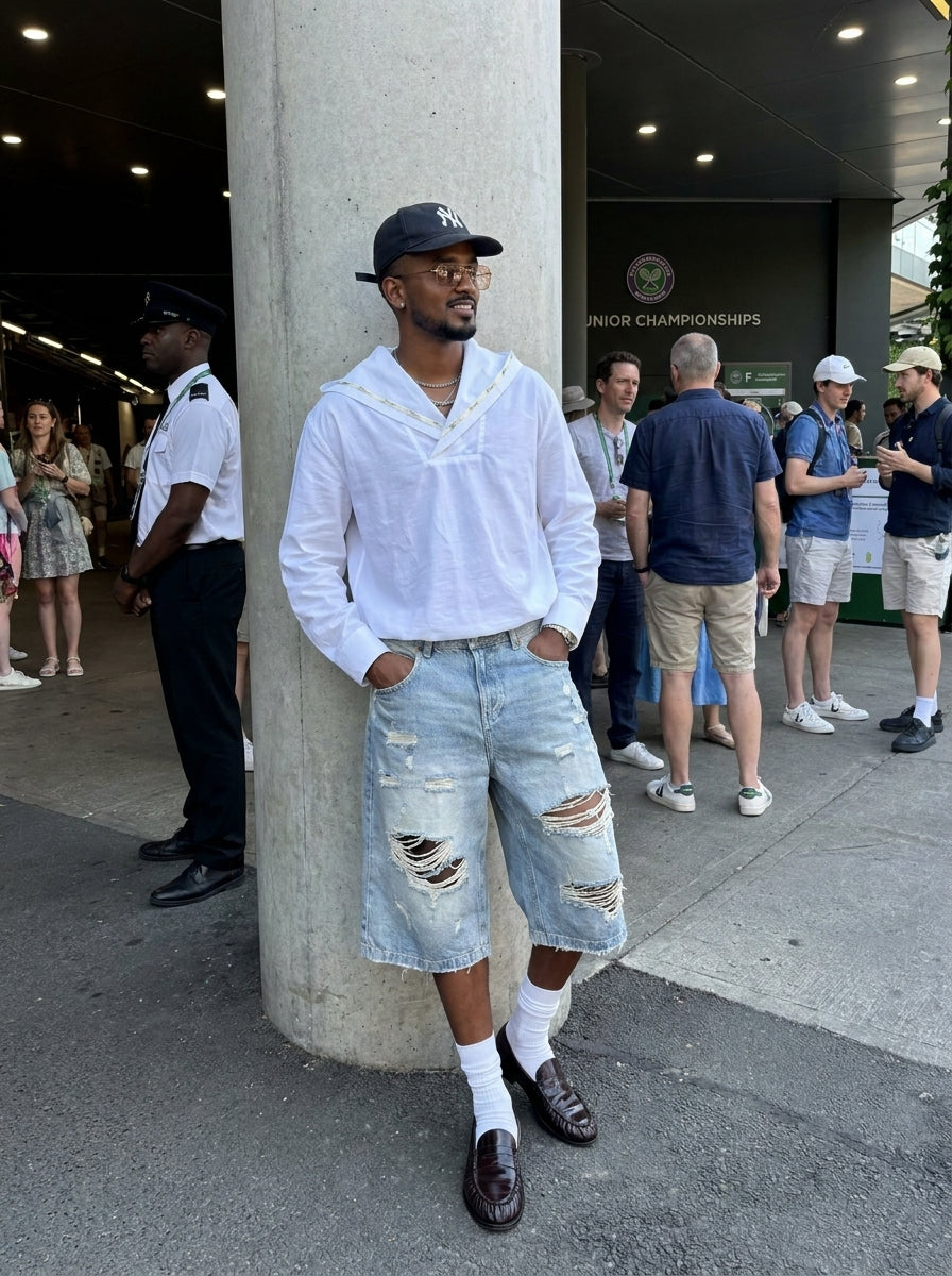 UNSEEN-Studios Weite 3/4 Distressed Chaos Jorts