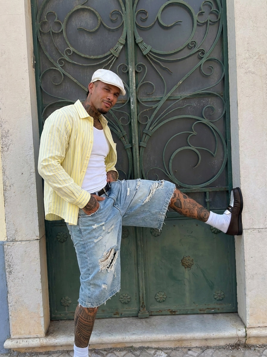 UNSEEN-Studios Weite 3/4 Distressed Chaos Jorts