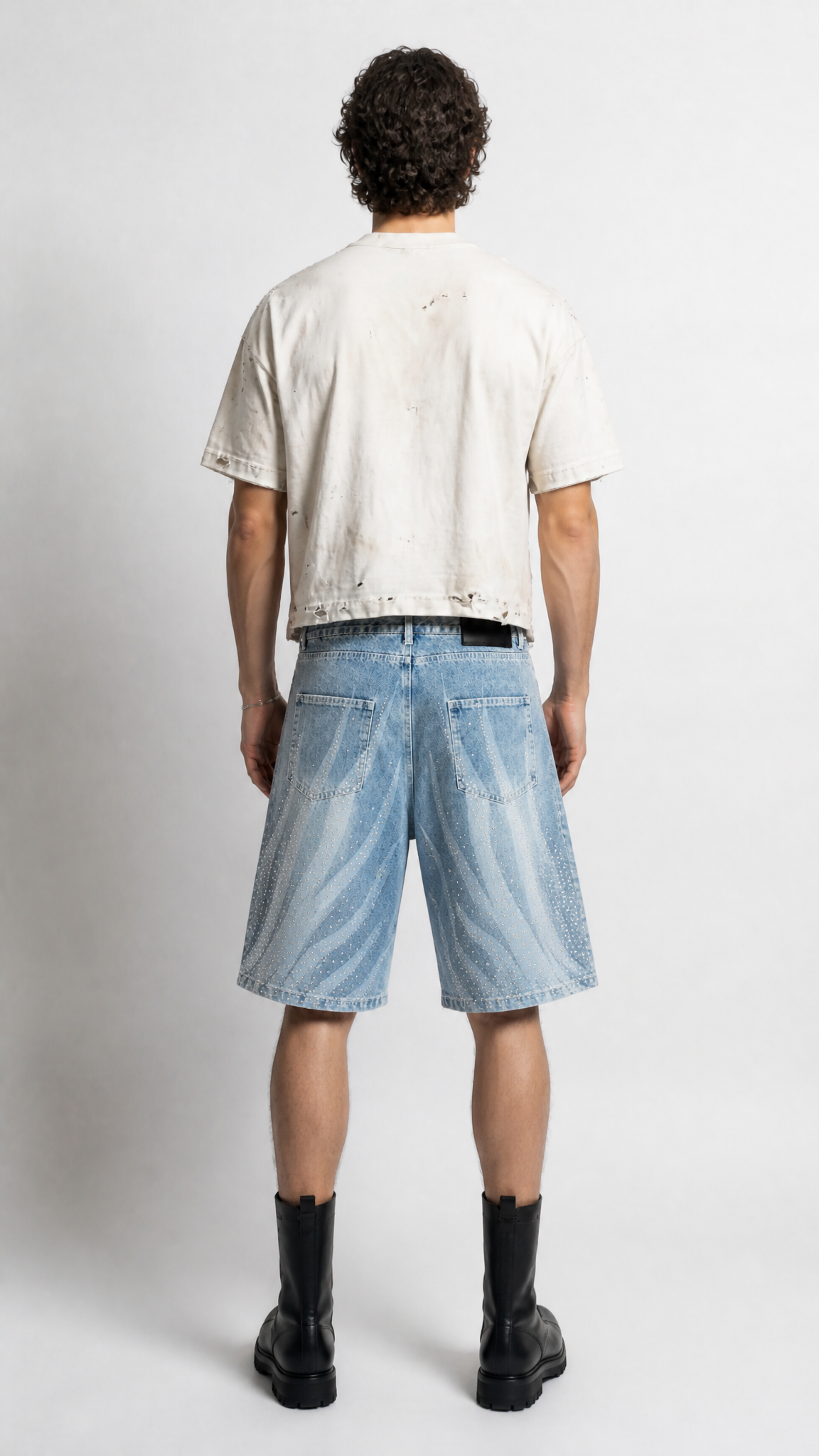 UNSEEN-Studios Nova Rhinestone Denim Shorts
