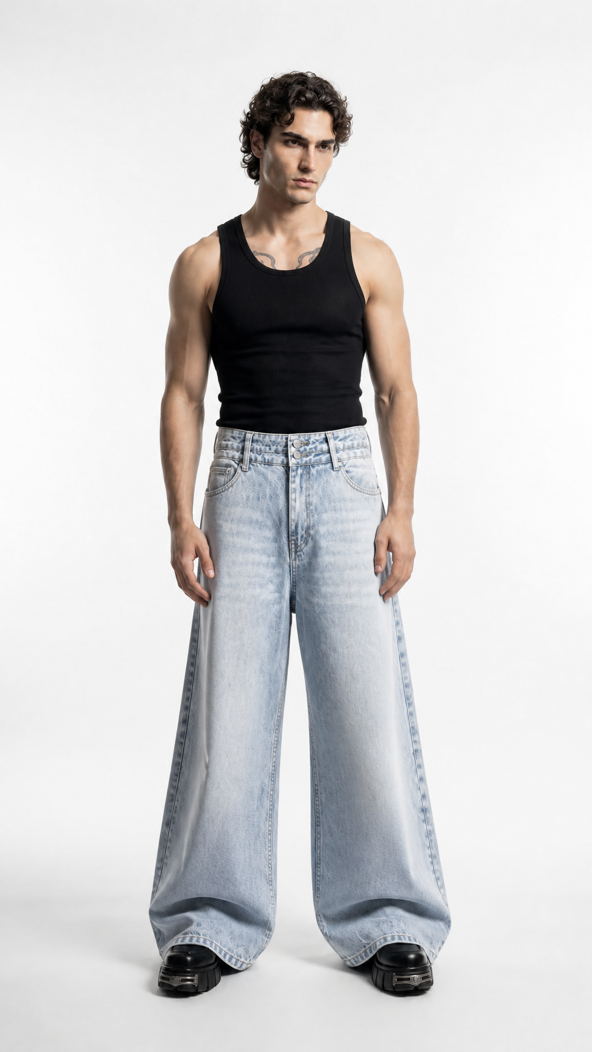 UNSEEN-Studios Double Waist Baggy Jeans