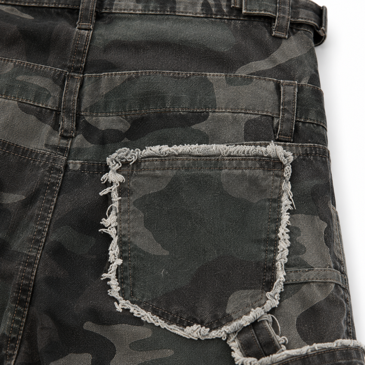 UNSEEN-Studios Layered Patchwork Camo Jeans