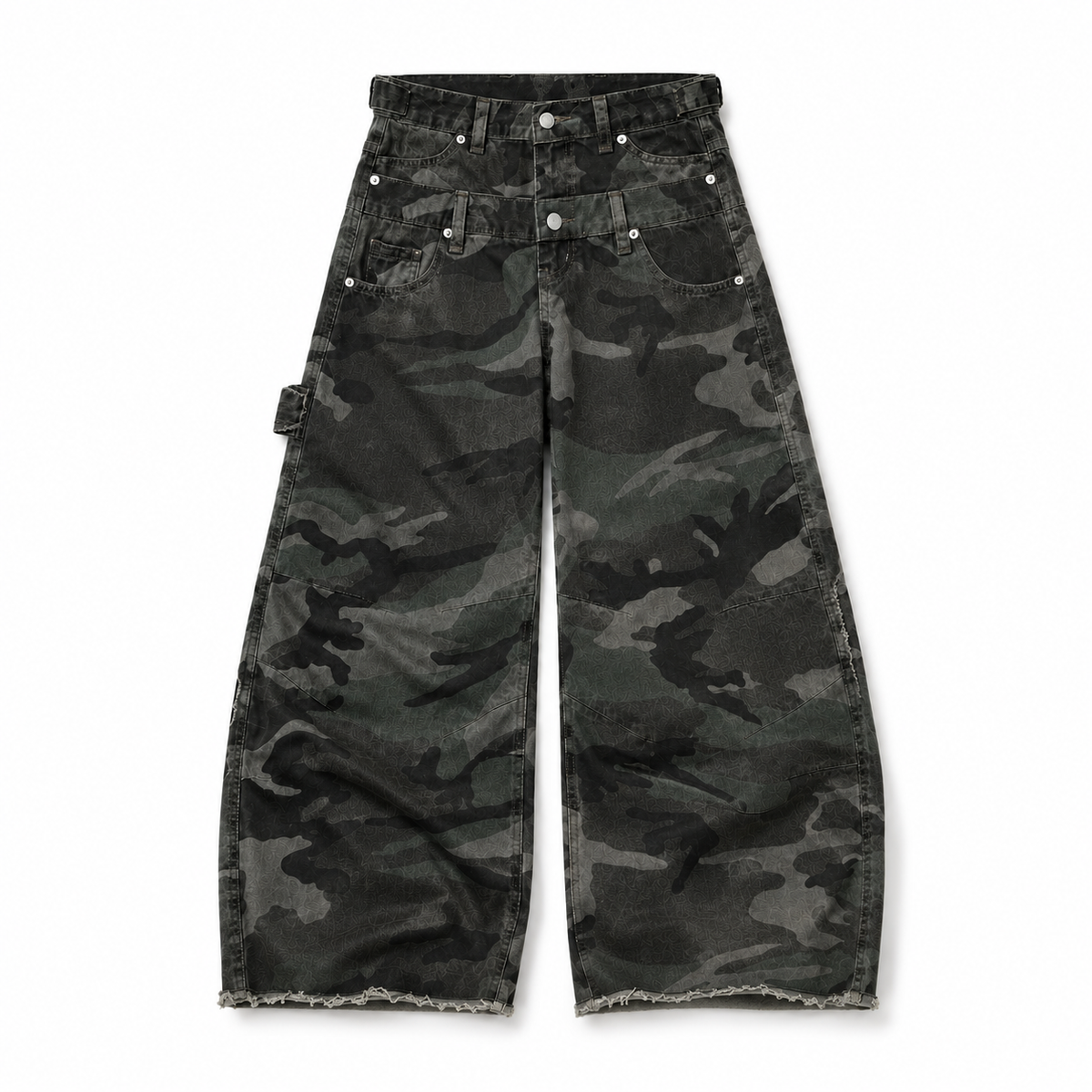 UNSEEN-Studios Layered Patchwork Camo Jeans