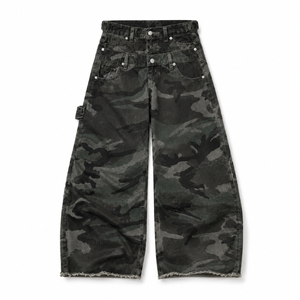 UNSEEN-Studios Layered Patchwork Camo Jeans