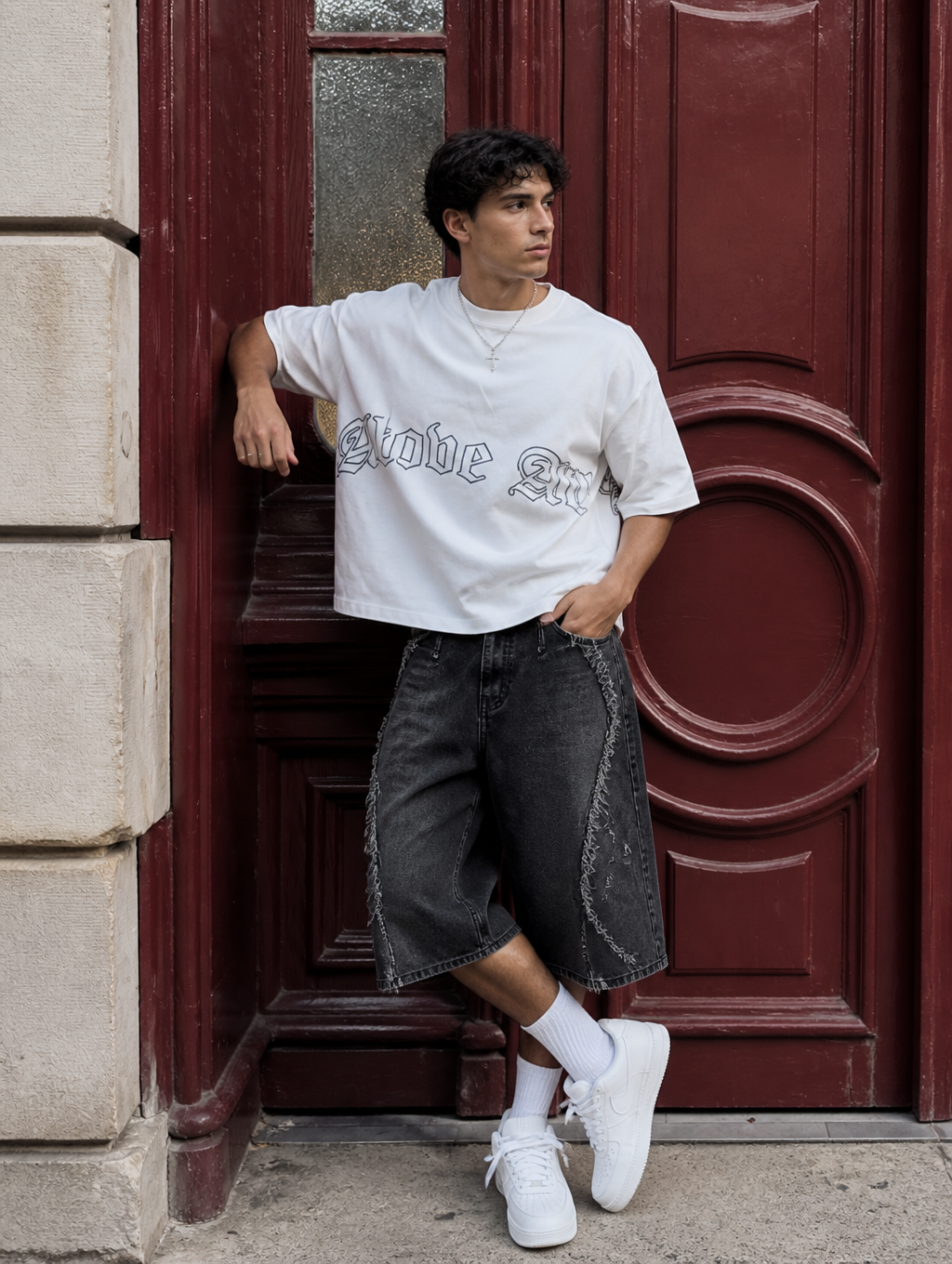 UNSEEN-Studios Frayed Wave Denim Jorts
